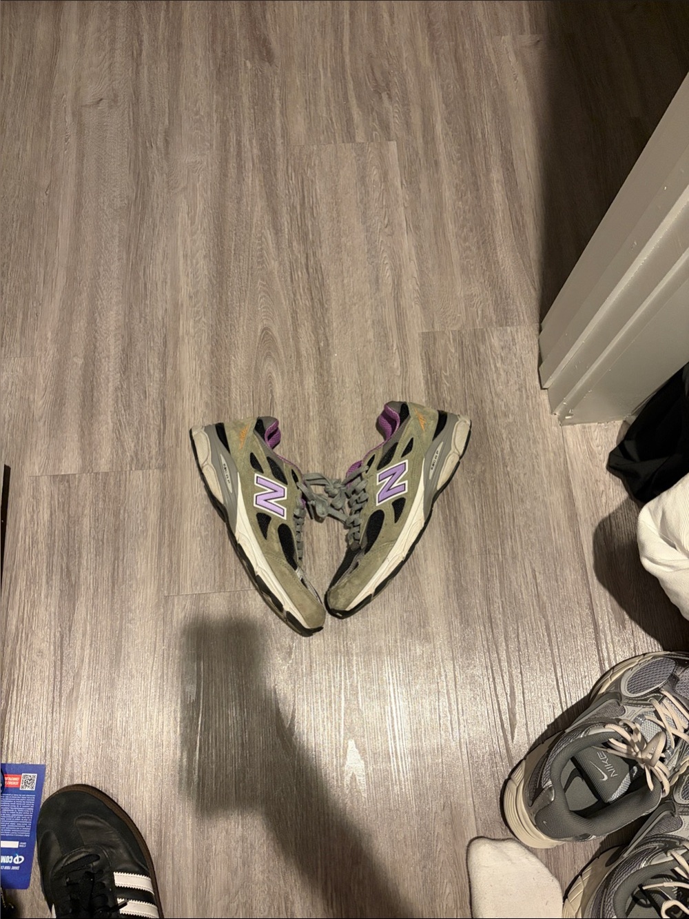 New Balance Olive Green and Purple Women's Sneakers